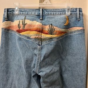 NWT Driftwood Embroidered Southwest cactus 28S Farrah Embroidered Sunset Flare